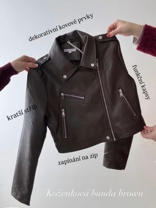 Novinka v našem šatníku, která si zaslouží stát v první řadě 🖤 Koženková bunda v trendy brown odstínu, kratší střih,...